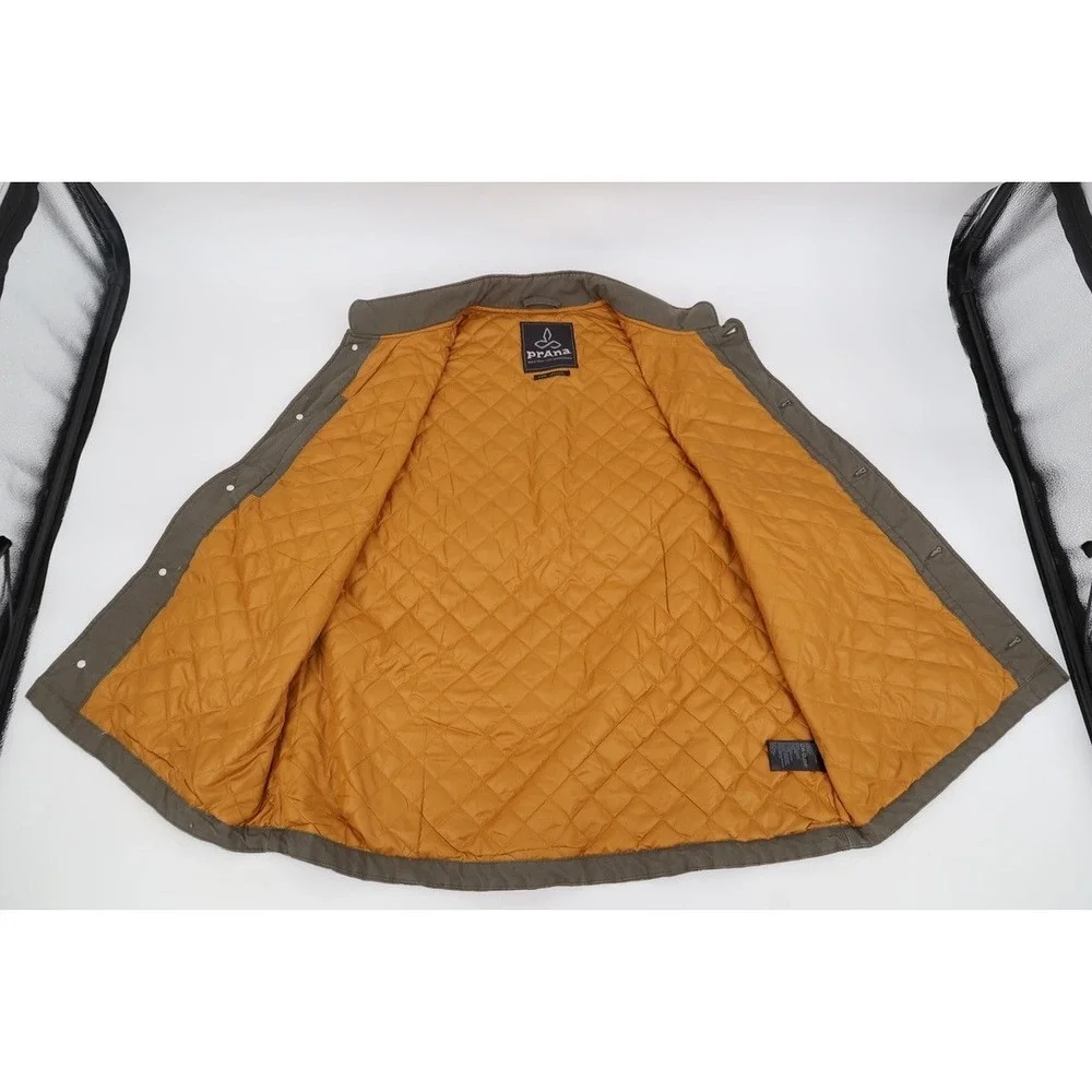 Prana Trembly‎ Vest Men's XL Brown Quilted Canvas Lined Outdoors Work Hike